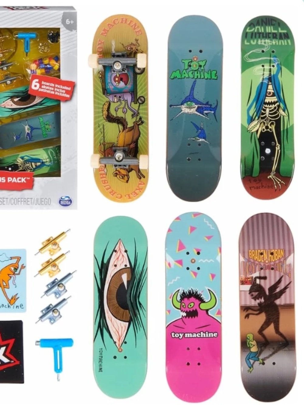 TECH DECK-Toy Machine Sk8shop Fingerboard Bonus Pack What’s Included: